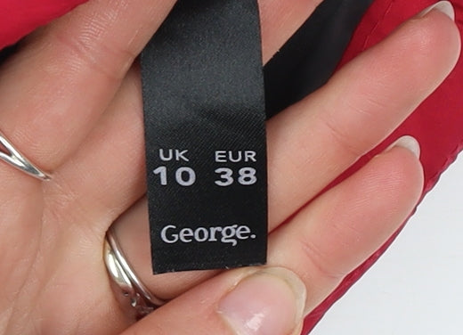 George Women Red Puffer Waistcoat Size 10 Casual Quilted Gilet