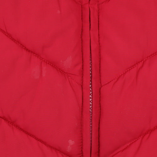 George Women Red Puffer Waistcoat Size 10 Casual Quilted Gilet