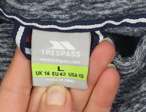 Trespass Womens Grey Full Zip Hoodie Jacket Size UK 14 Polyester