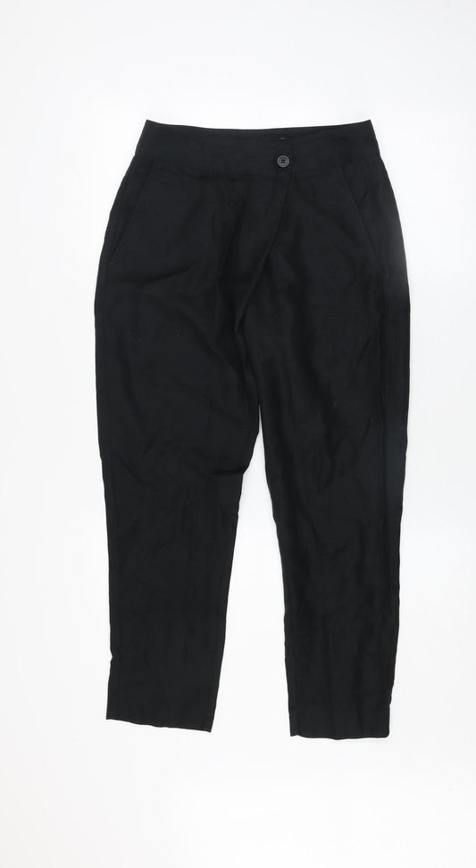 Country Road Women’s Black Linen Blend Straight Trousers Size 8