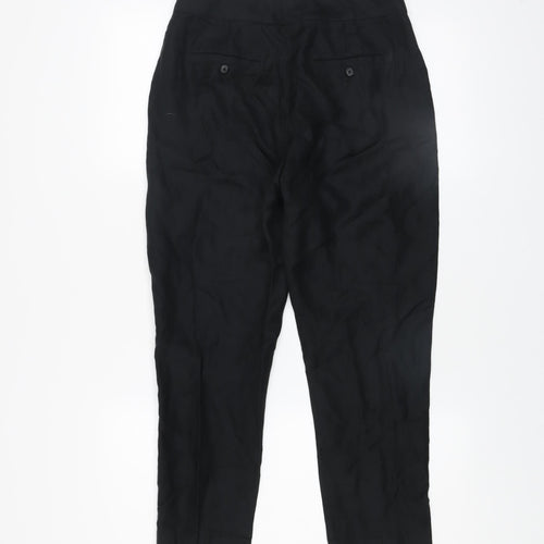 Country Road Women’s Black Linen Blend Straight Trousers Size 8