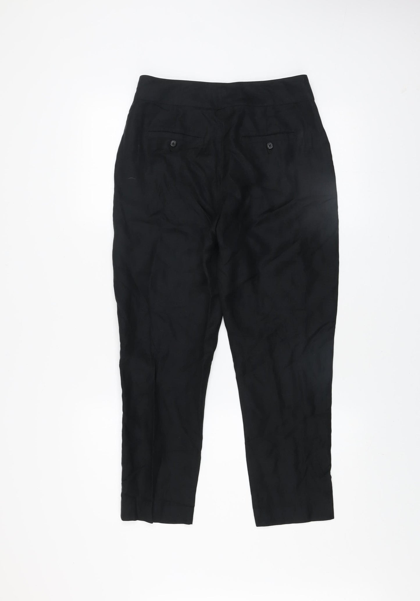 Country Road Women’s Black Linen Blend Straight Trousers Size 8