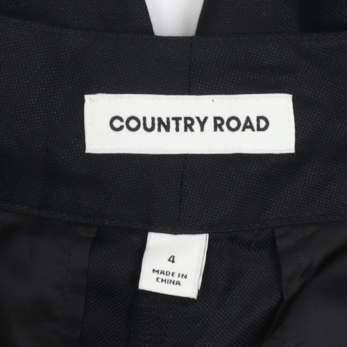 Country Road Women’s Black Linen Blend Straight Trousers Size 8