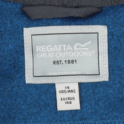 Regatta Boys Blue Full Zip Hooded Fleece Jacket 14 Years