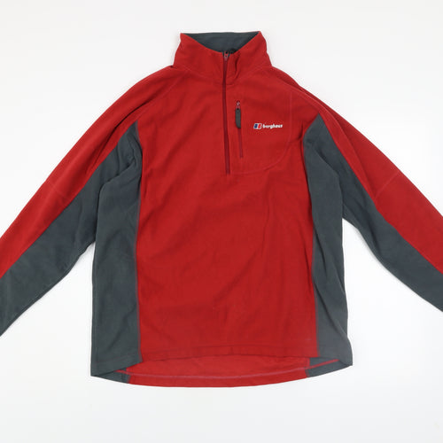 Berghaus Men's Red Fleece 1/4 Zip Pullover Sweatshirt Size L