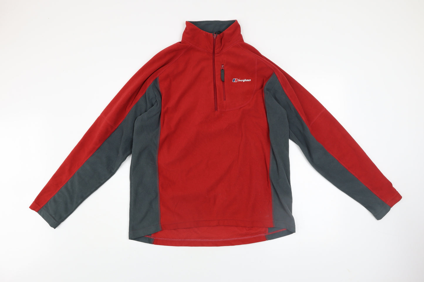 Berghaus Men's Red Fleece 1/4 Zip Pullover Sweatshirt Size L