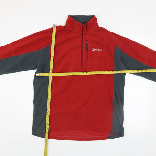 Berghaus Men's Red Fleece 1/4 Zip Pullover Sweatshirt Size L