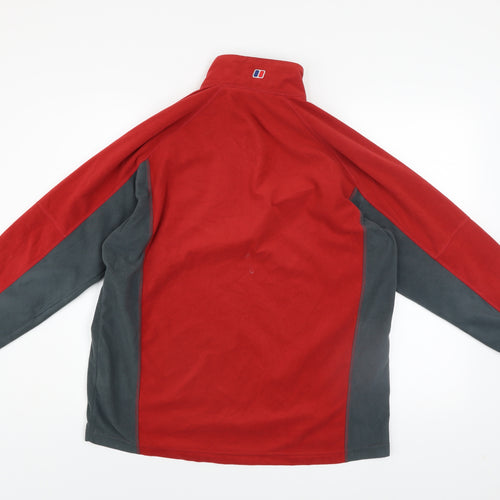 Berghaus Men's Red Fleece 1/4 Zip Pullover Sweatshirt Size L