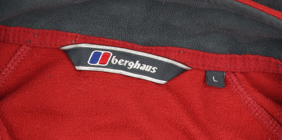 Berghaus Men's Red Fleece 1/4 Zip Pullover Sweatshirt Size L