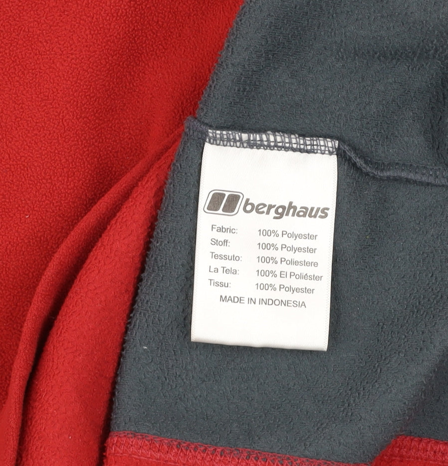Berghaus Men's Red Fleece 1/4 Zip Pullover Sweatshirt Size L