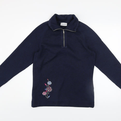 Craghoppers Womens Navy Blue 1/2 Zip Pullover Sweatshirt UK 12 Embroidered