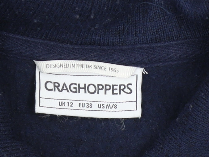Craghoppers Womens Navy Blue 1/2 Zip Pullover Sweatshirt UK 12 Embroidered