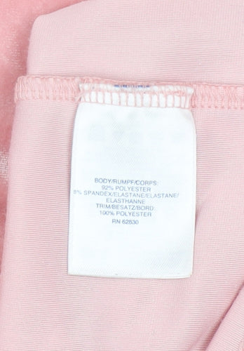 Lands' End Women's Pink Velvet Long Sleeve Crew Neck Top XS