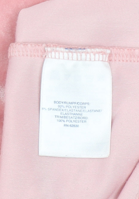 Lands' End Women's Pink Velvet Long Sleeve Crew Neck Top XS