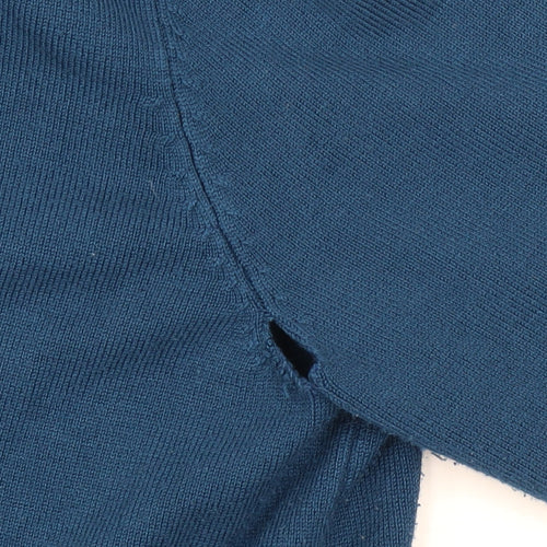 Principles Women Blue Crew Neck Button Detail Jumper Size 18