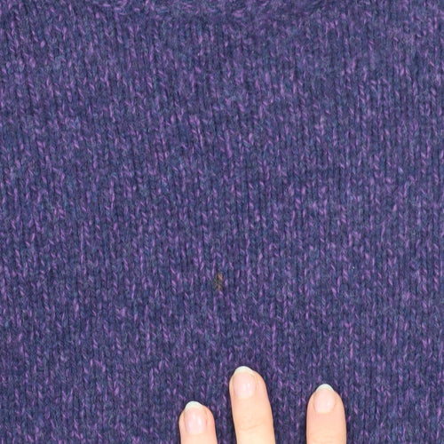 Jaeger Men's Purple Wool Blend Crew Neck Jumper L