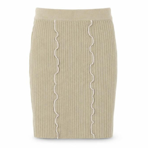Collusion Women’s Beige Knit Ruffle Pencil Skirt Size 12