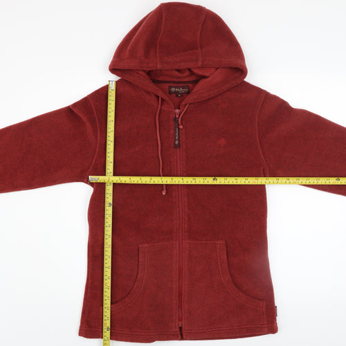 Mulberry Men's Red Wool Hooded Zip Jacket Size M