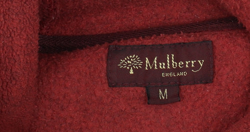 Mulberry Men's Red Wool Hooded Zip Jacket Size M