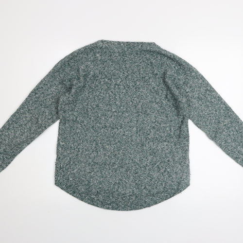 Fat Face Womens Green Cotton Blend Crew Neck Jumper Size 10