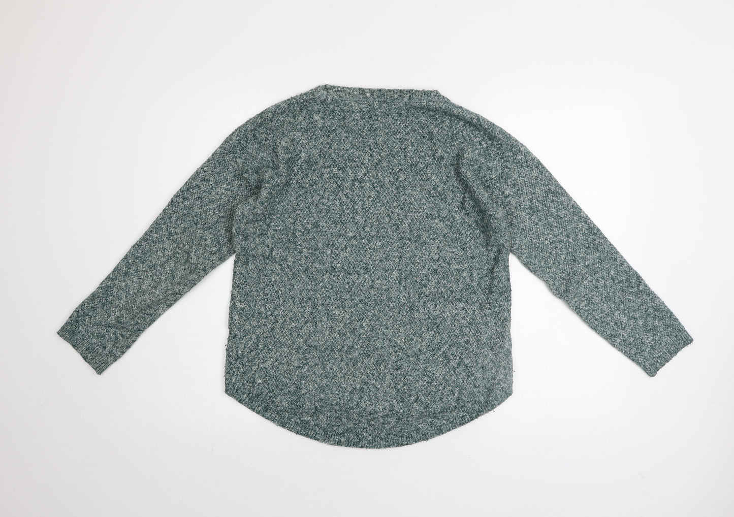 Fat Face Womens Green Cotton Blend Crew Neck Jumper Size 10