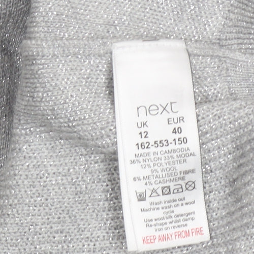 Next Women’s Grey V-Neck Bow Back Knit Jumper Size 12