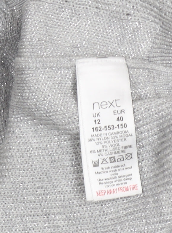 Next Women’s Grey V-Neck Bow Back Knit Jumper Size 12