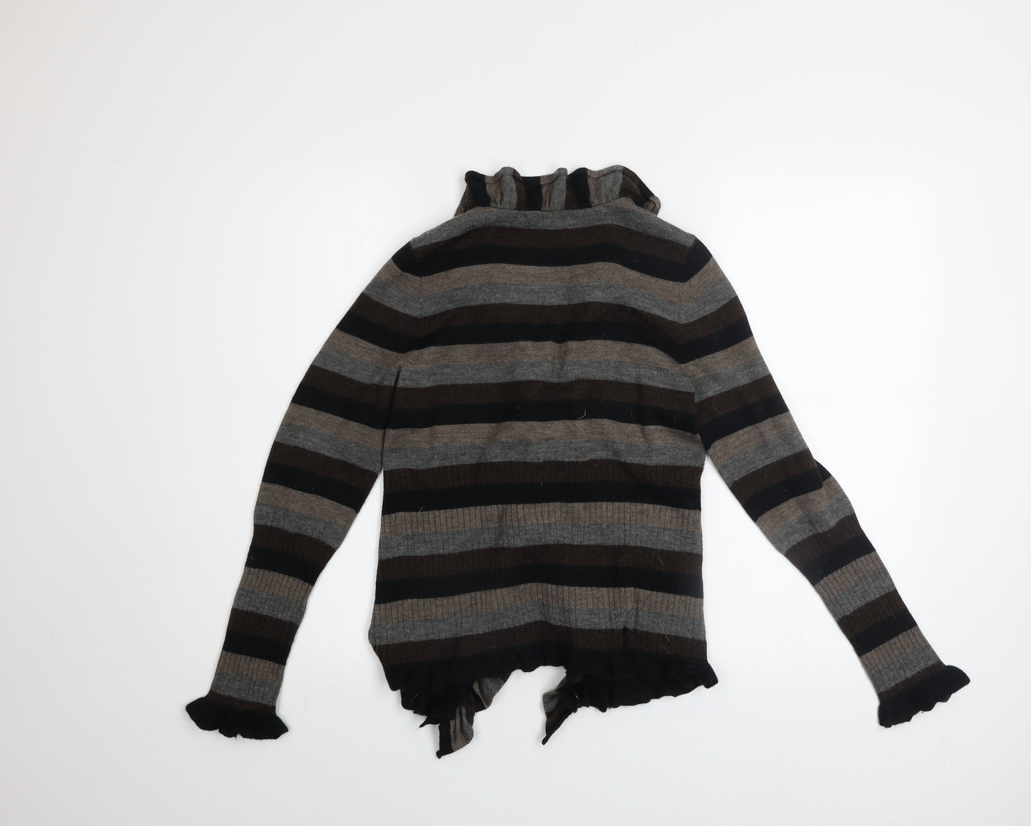 Marks and Spencer Women’s Brown Striped Ruffle Cardigan UK 14
