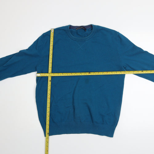 GAP Men's Blue Cotton Cashmere Crew Neck Jumper Size L