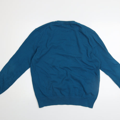 GAP Men's Blue Cotton Cashmere Crew Neck Jumper Size L