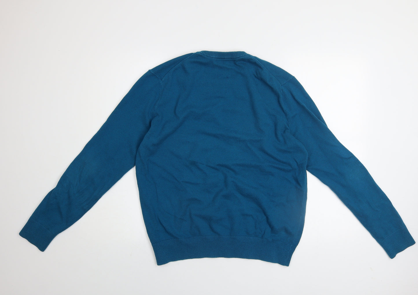 GAP Men's Blue Cotton Cashmere Crew Neck Jumper Size L