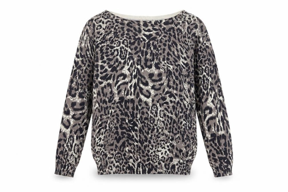 Wallis Women’s Grey Animal Print Petite Jumper Size S