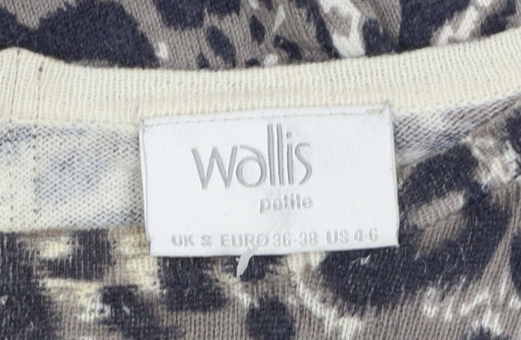 Wallis Women’s Grey Animal Print Petite Jumper Size S