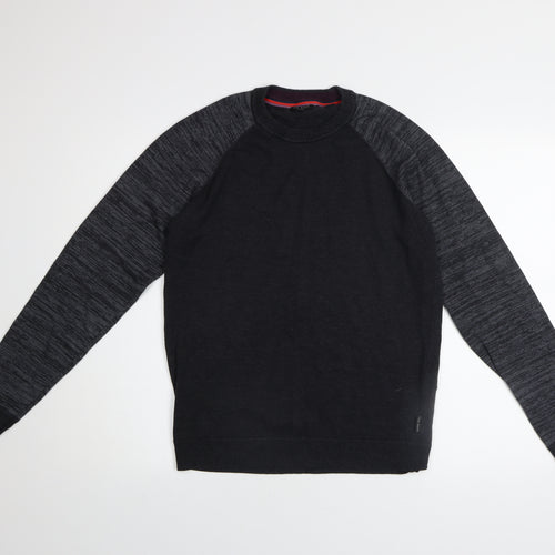 Ted Baker Men's Black Cotton Blend Crew Neck Jumper Size L