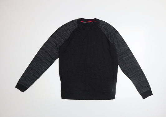 Ted Baker Men's Black Cotton Blend Crew Neck Jumper Size L