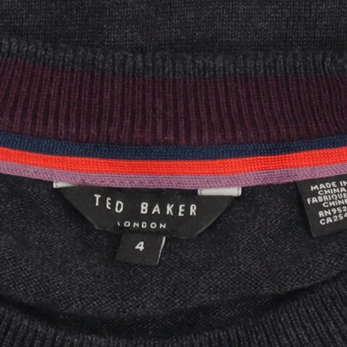 Ted Baker Men's Black Cotton Blend Crew Neck Jumper Size L