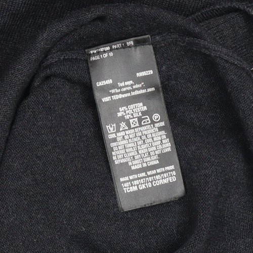 Ted Baker Men's Black Cotton Blend Crew Neck Jumper Size L