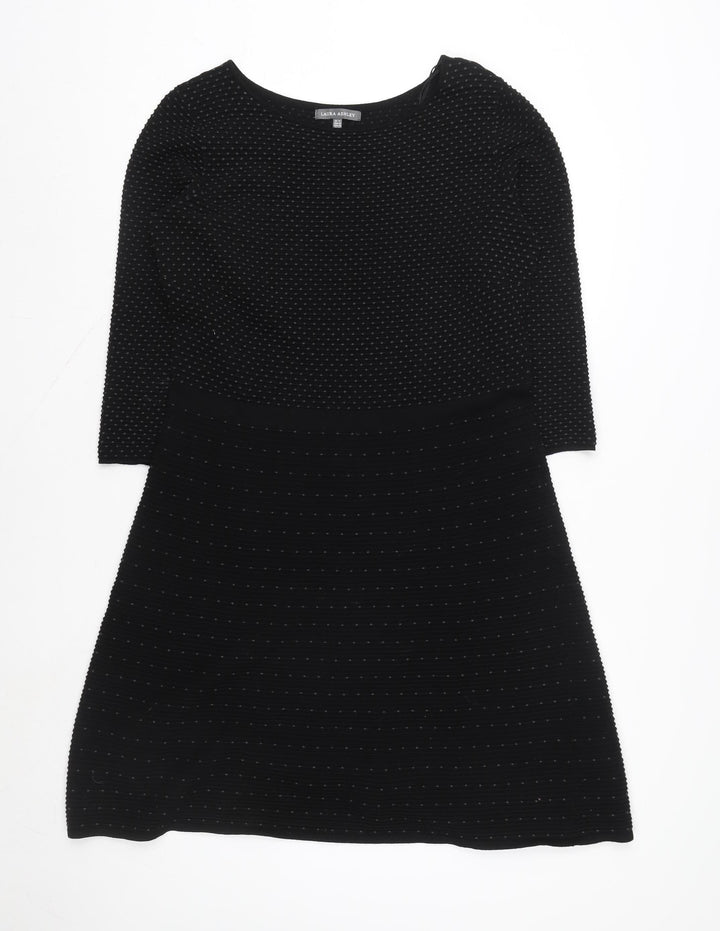 Laura Ashley Women’s Black Size 14 Fit & Flare Knit Dress