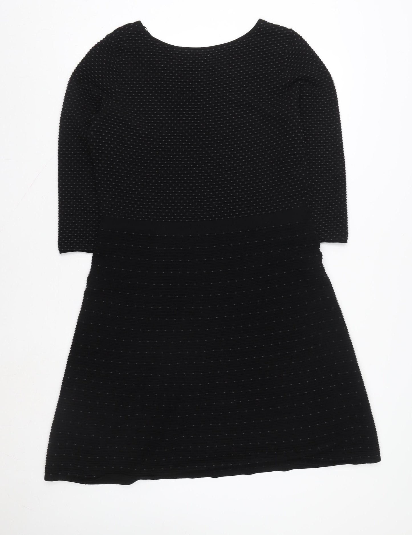 Laura Ashley Women’s Black Size 14 Fit & Flare Knit Dress