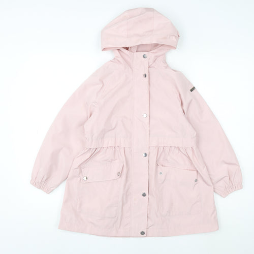NEXT Girls Pink Hooded Rain Coat 3-4 Years Waterproof Mid-Length Jacket