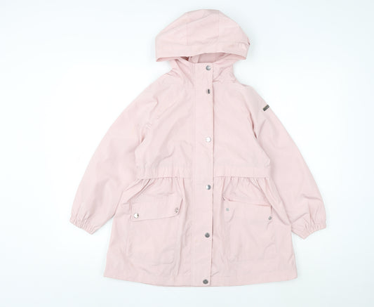 NEXT Girls Pink Hooded Rain Coat 3-4 Years Waterproof Mid-Length Jacket