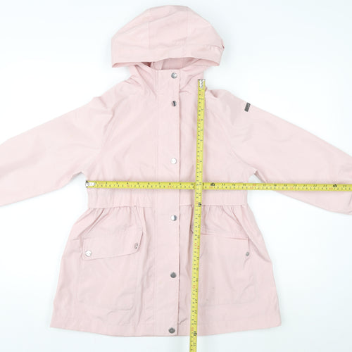 NEXT Girls Pink Hooded Rain Coat 3-4 Years Waterproof Mid-Length Jacket