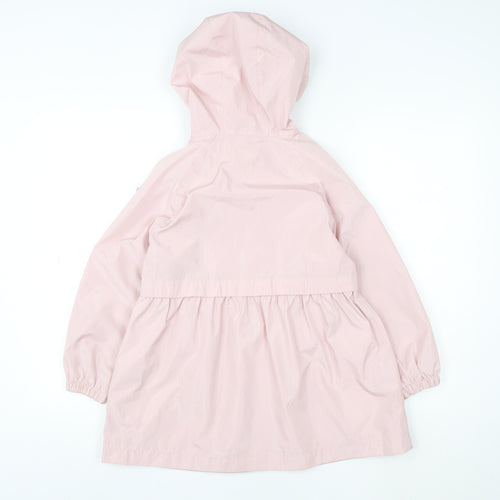 NEXT Girls Pink Hooded Rain Coat 3-4 Years Waterproof Mid-Length Jacket