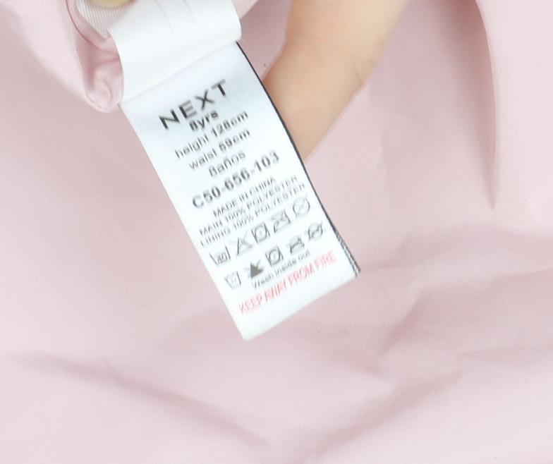 NEXT Girls Pink Hooded Rain Coat 3-4 Years Waterproof Mid-Length Jacket