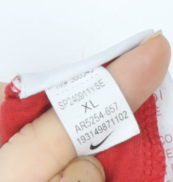 Nike Men's Red XL Crew Neck Cotton Short Sleeve T-Shirt