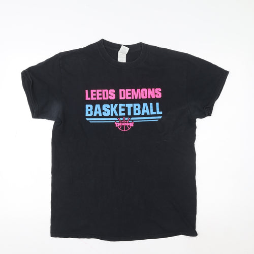 Gildan Women's Black Leeds Demons Basketball Cotton T-Shirt Size M
