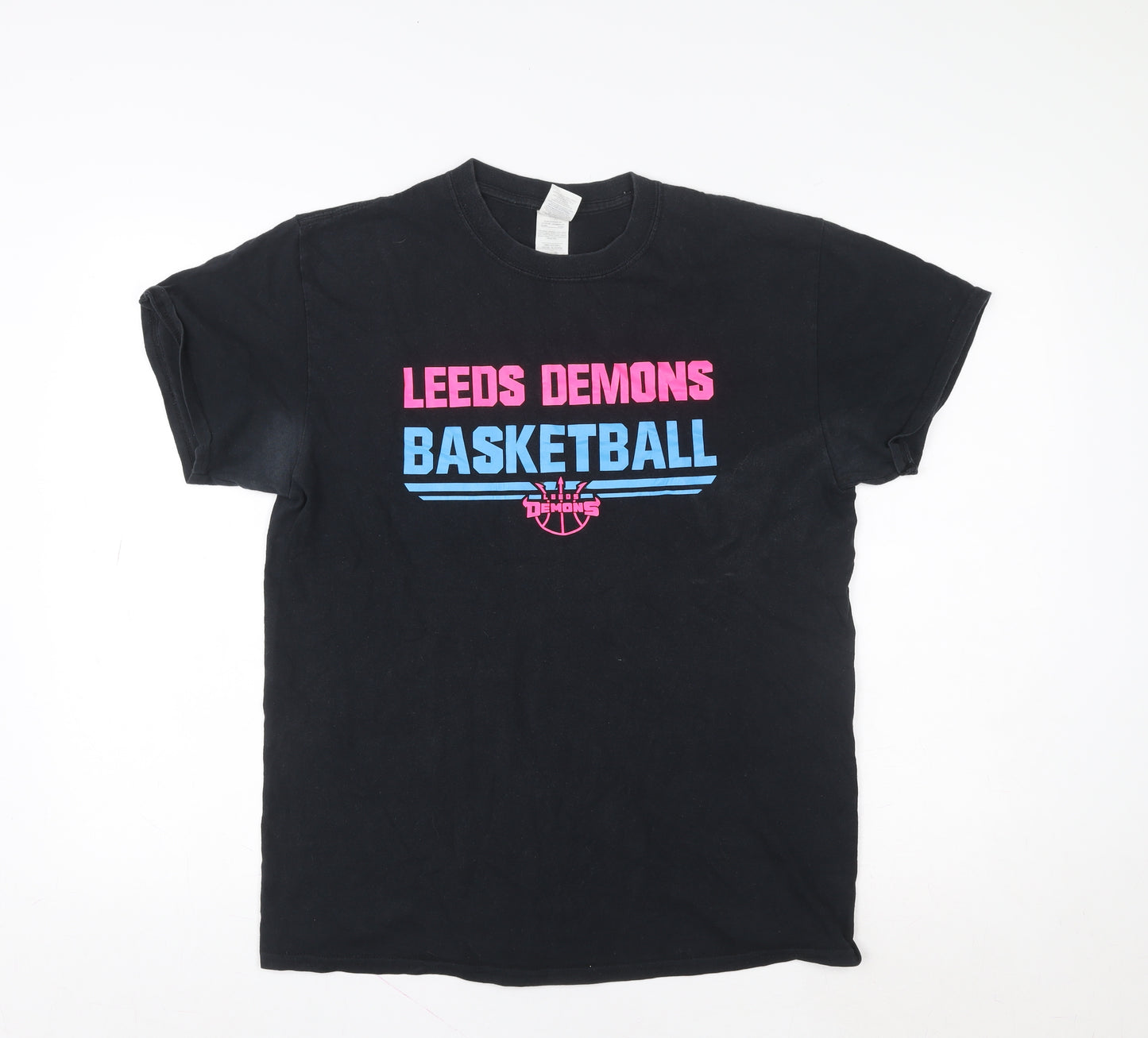 Gildan Women's Black Leeds Demons Basketball Cotton T-Shirt Size M