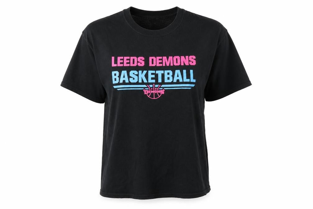 Gildan Women's Black Leeds Demons Basketball Cotton T-Shirt Size M