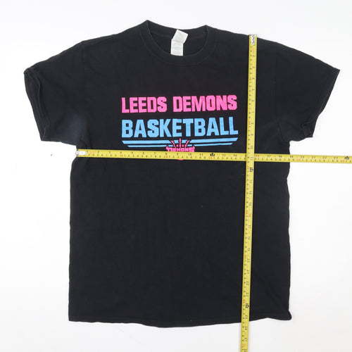 Gildan Women's Black Leeds Demons Basketball Cotton T-Shirt Size M