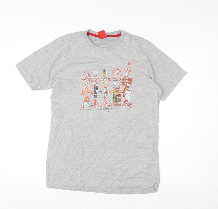 Liverpool FC Men's Grey Graphic Short Sleeve T-Shirt Small